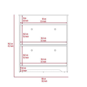 Shoe Rack Dublin, One Open Shelf, Two Extendable Cabinets, Dark Brown