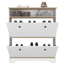 Load image into Gallery viewer, Shoe Rack Dublin, One Open Shelf, Two Extendable Cabinets, Light Oak /
