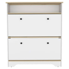 Load image into Gallery viewer, Shoe Rack Dublin, One Open Shelf, Two Extendable Cabinets, Light Oak /
