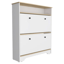 Load image into Gallery viewer, Shoe Rack Dublin, One Open Shelf, Two Extendable Cabinets, Light Oak /
