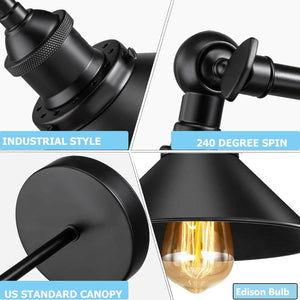 2 Pack E27 Vintage Industrial Retro Wall Lights Fittings Indoor Sconce | Home Improvement