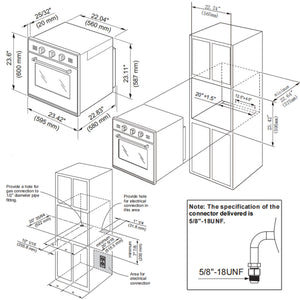 Empava 24WO11L 24 in 2.3 Cu. ft. Gas Wall Oven - Only For LPG