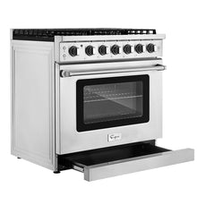 Load image into Gallery viewer, Empava 36GR11 36 in. Pro-Style Slide-in Single Oven Gas Range
