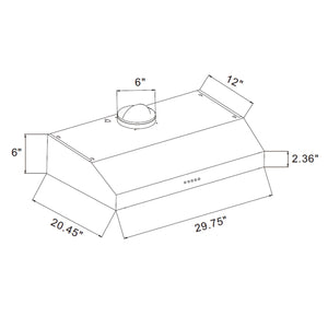 Empava 30RH08 30 in. Kitchen 400 CFM Ultra Slim Ducted Under Cabinet