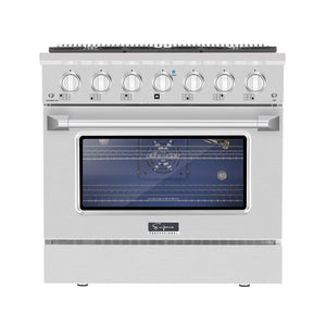 Empava 36GR08 36 In. Pro-Style Slide-In Single Oven Gas Range