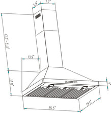 Load image into Gallery viewer, Empava 36RH04 36 in. 380 CFM Ducted Wall Mount Range Hood
