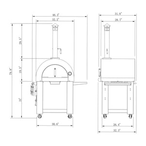 Empava PG05 Outdoor Wood Fired Pizza Oven With Side Table