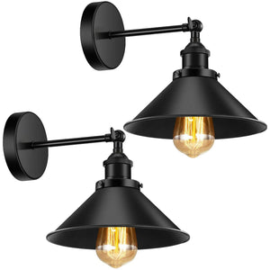 2 Pack E27 Vintage Industrial Retro Wall Lights Fittings Indoor Sconce | Home Improvement