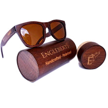 Load image into Gallery viewer, Sienna Wooden Sunglasses With Bamboo Case, Tea Polarized Lenses
