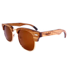 Load image into Gallery viewer, Ebony and ZebraWood Sunglasses, Tea Polarized Lenses
