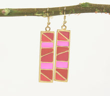 Load image into Gallery viewer, Epoxy Geometric Slabs Dangle Earrings
