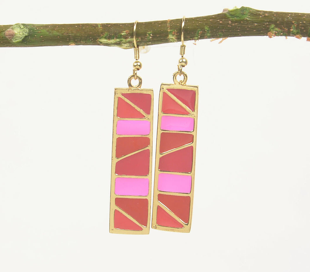 Epoxy Geometric Slabs Dangle Earrings