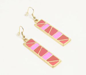 Epoxy Geometric Slabs Dangle Earrings