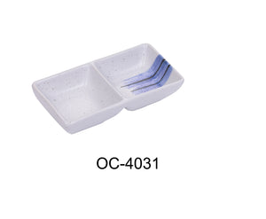 Yanco OC-4031 Ocean 5 1/2" X 3" DOUBLE SAUCE DISH 2 OZ EACH