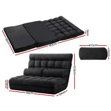 Load image into Gallery viewer, Artiss Floor Lounge Sofa Bed Floor Sofa 2 Seater Grey Velvet Sofa
