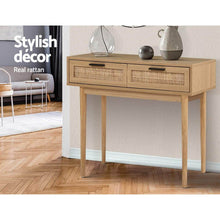 Load image into Gallery viewer, Artiss Rattan Console Table Drawer Storage Hallway Tables Drawers
