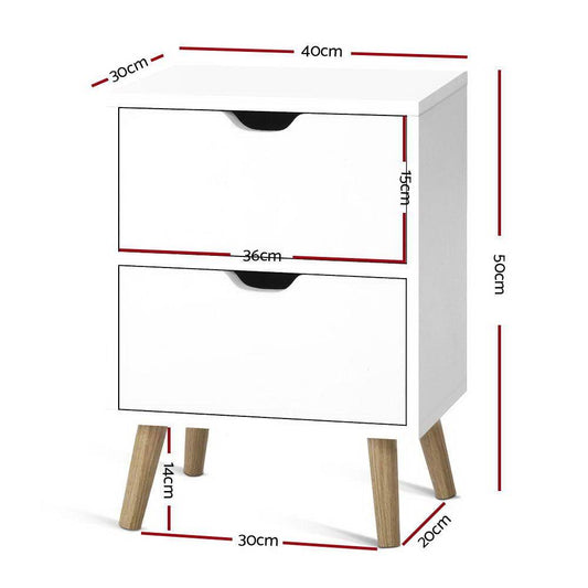 Artiss Bedside Tables Drawers Side Table Nightstand White Storage