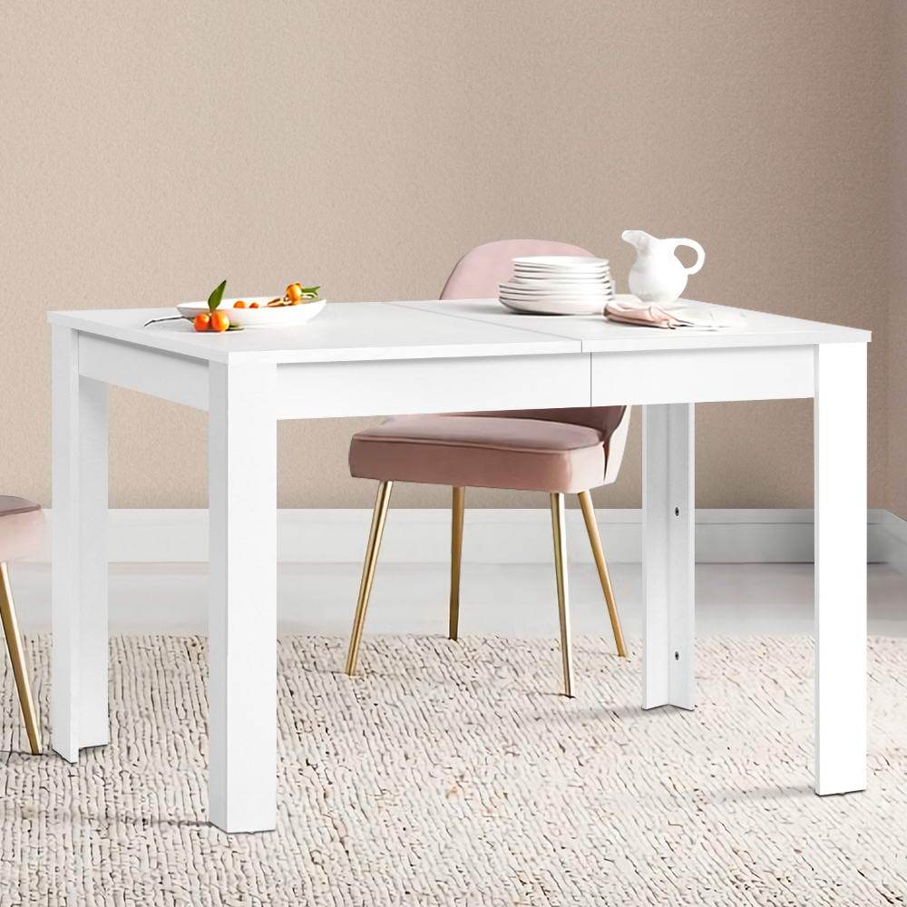 Artiss Dining Table 4 Seater Wooden Kitchen Tables White 120cm Cafe