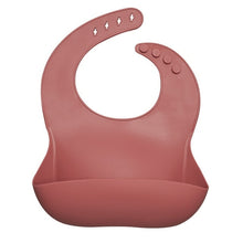 Load image into Gallery viewer, Fashionable silicon Breastplate Baby Bib Waterproof Solid Infant
