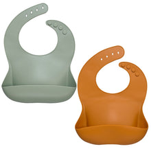 Load image into Gallery viewer, Fashionable silicon Breastplate Baby Bib Waterproof Solid Infant
