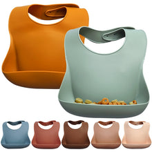 Load image into Gallery viewer, Fashionable silicon Breastplate Baby Bib Waterproof Solid Infant
