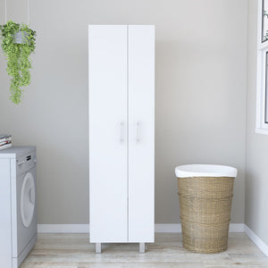 Closet Pantry Copenhague, Five Shelves, Double Door Cabinet, White