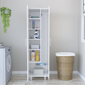 Closet Pantry Copenhague, Five Shelves, Double Door Cabinet, White