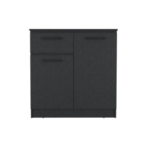 Dresser Carlin, Drawer and 2 Door Cabinets, Black Wengue Finish