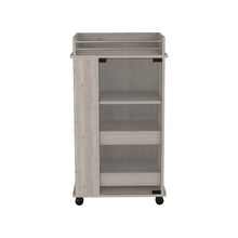 Load image into Gallery viewer, Bar Cart with Two-Side Shelves Beaver, Glass Door and Upper Surface,
