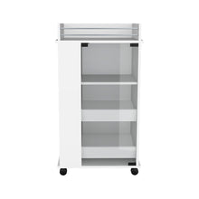 Load image into Gallery viewer, Bar Cart with Two-Side Shelves Beaver, Glass Door and Upper Surface,
