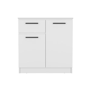 Dresser Carlin, Drawer and 2 Door Cabinets, White Finish