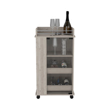 Load image into Gallery viewer, Bar Cart with Two-Side Shelves Beaver, Glass Door and Upper Surface,
