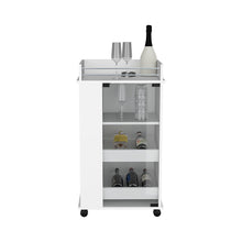 Load image into Gallery viewer, Bar Cart with Two-Side Shelves Beaver, Glass Door and Upper Surface,
