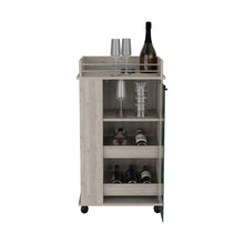 Load image into Gallery viewer, Bar Cart with Two-Side Shelves Beaver, Glass Door and Upper Surface,
