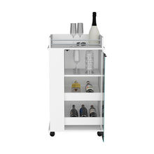 Load image into Gallery viewer, Bar Cart with Two-Side Shelves Beaver, Glass Door and Upper Surface,
