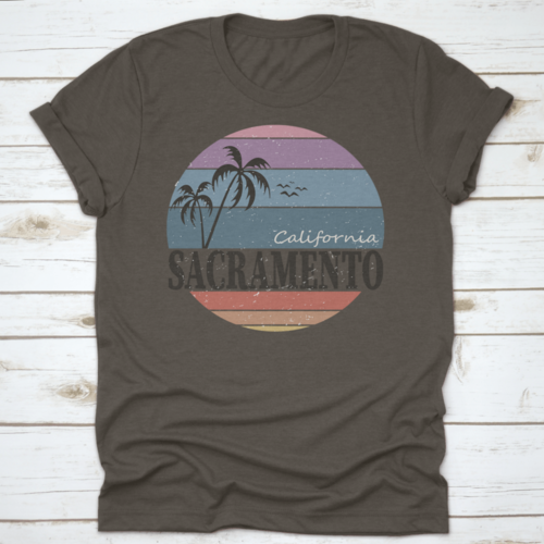 Sacramento California Badge. Design Fashion Apparel On Light