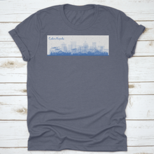 Load image into Gallery viewer, New Mexico Outline Cedar Rapids Iowa Skyline With Blue Buildings Business Travel
