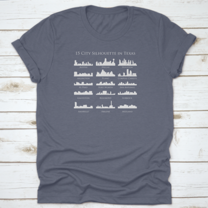 Set Of 15 City Silhouette In Texas Houston Austin Dallas Fort Worth,