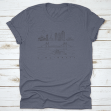 Load image into Gallery viewer, Hand-Drawn Minimal Sketch Of Cincinnati Skyline Vector Illustration
