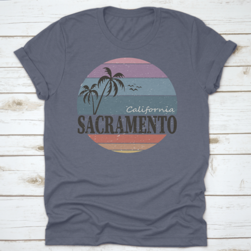 Sacramento California Badge. Design Fashion Apparel On Light