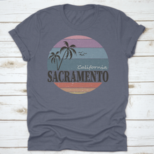 Load image into Gallery viewer, Sacramento California Badge. Design Fashion Apparel On Light
