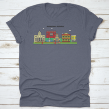 Load image into Gallery viewer, Flat Design Line Panorama Of Savannah, Georgia City Skyline,
