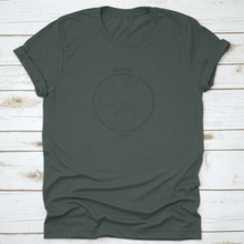 Load image into Gallery viewer, T-Shirt Map Badge Of Plano, Texas Tee Shirt Print Typography Label
