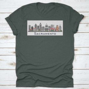 Sacramento California City Skyline With Gray Buildings Isolated On