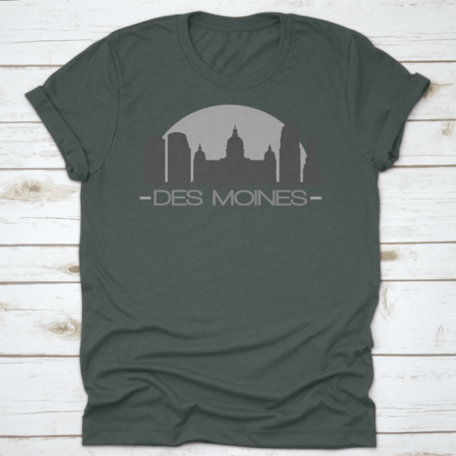 Des Moines Skyline Silhouette Skyline Stamp Vector City Design