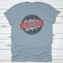 Load image into Gallery viewer, Tallahassee Florida Round Travel Stamp Icon Skyline City Design. Badge
