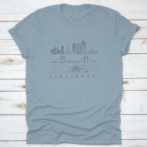 Hand-Drawn Minimal Sketch Of Cincinnati Skyline Vector Illustration