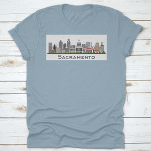 Sacramento California City Skyline With Gray Buildings Isolated On