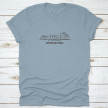 Load image into Gallery viewer, Stockton Skyline California Drawn Sketch Shirt Design
