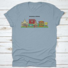 Load image into Gallery viewer, Flat Design Line Panorama Of Savannah, Georgia City Skyline,
